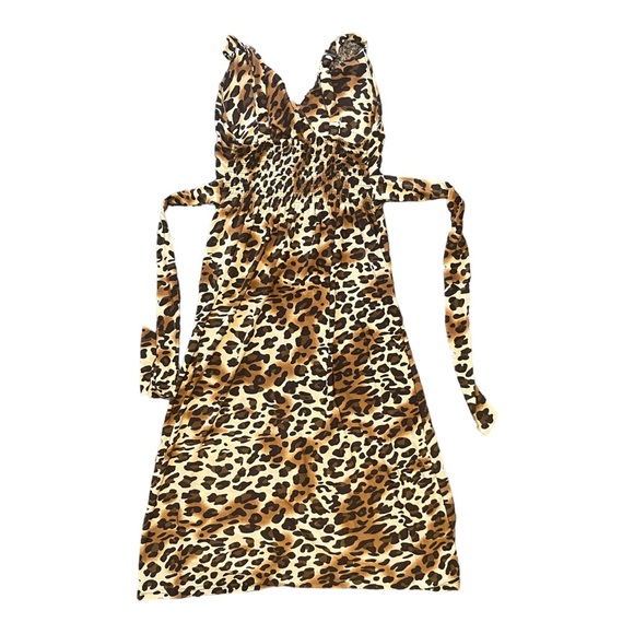 Magic Brand Knee Length Halter Style Dress Size XS/Small Animal Print - Picture 2 of 3